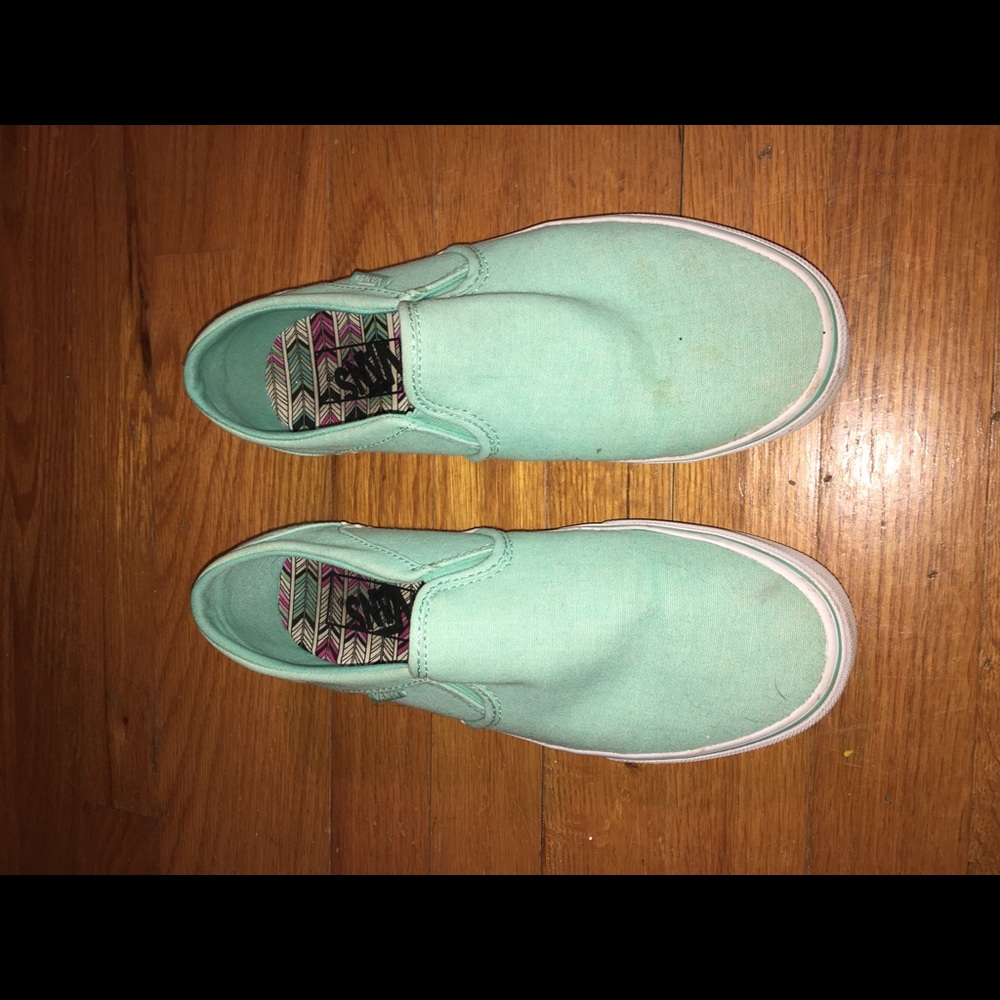 Mint Colored Slip-On Vans